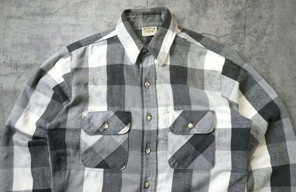 90s FIVE BROTHER ファイブブラザー ネルシャツ USA製 グレー