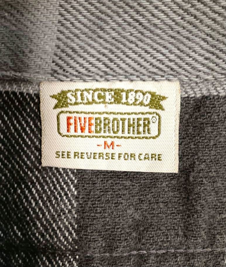90s FIVE BROTHER ファイブブラザー ネルシャツ USA製 グレー