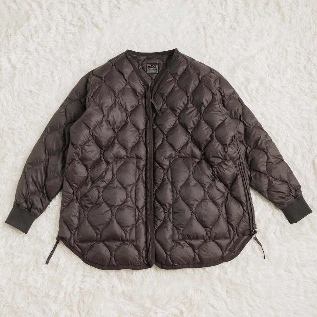 FRAMeWORK TAION 別注フードビブス付きブルゾン ブラウン ダウン