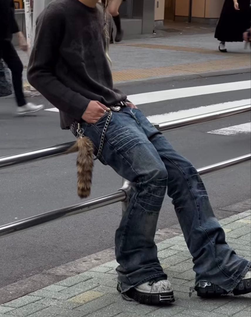 パンツ Jaded london Mid Blue Drift Flared Jeans