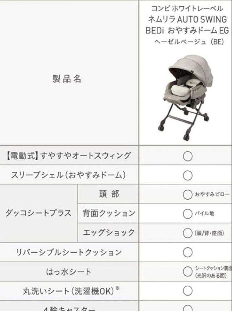 【ほぼ新品】Combi ハイローチェア 自動スイング（送料込み）