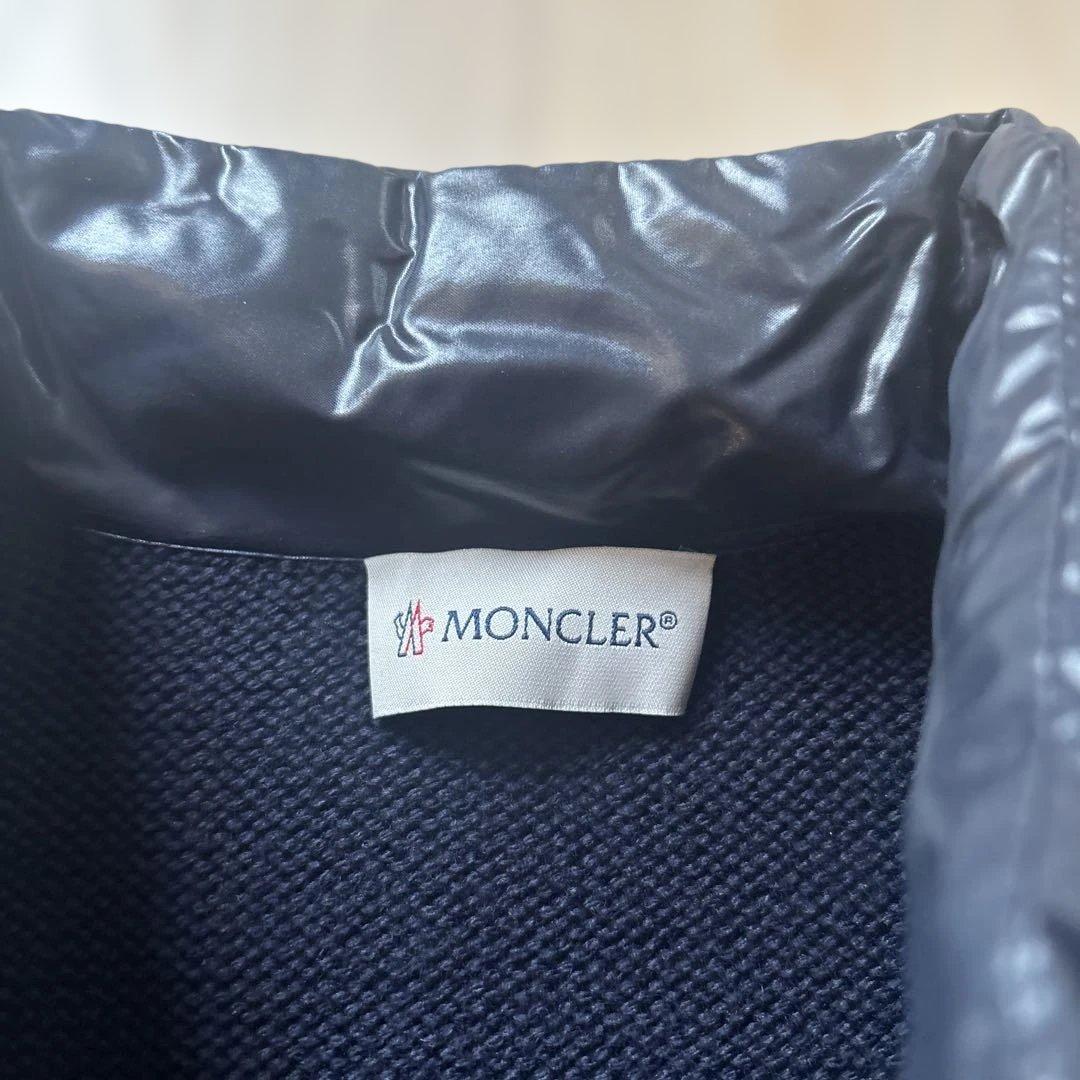 MONCLER　モンクレール　ニット切り替えダウンジャケット　ネイビーSサイズ