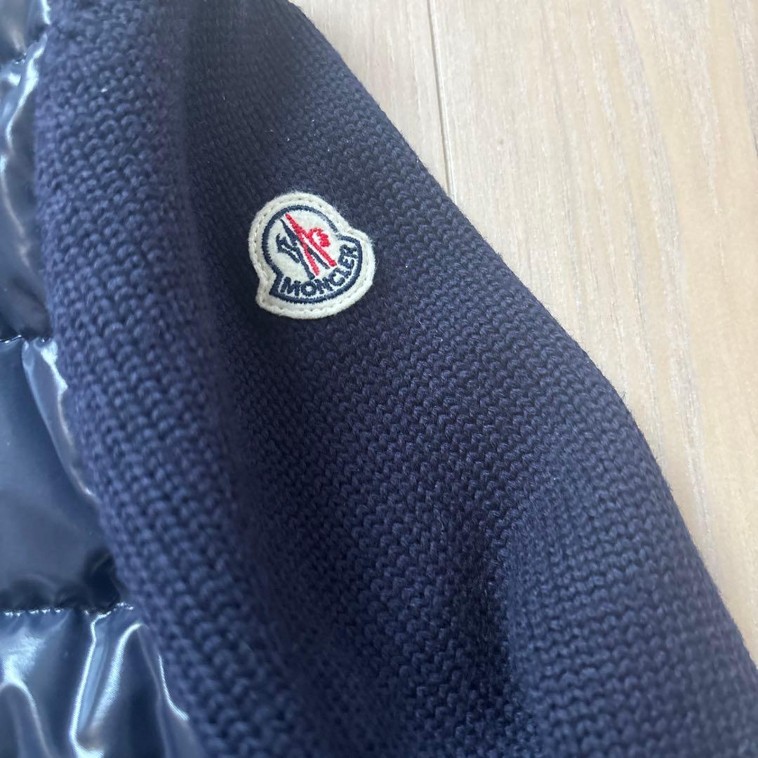 MONCLER　モンクレール　ニット切り替えダウンジャケット　ネイビーSサイズ