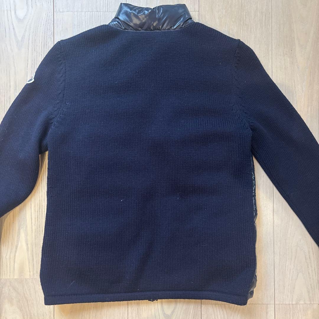 MONCLER　モンクレール　ニット切り替えダウンジャケット　ネイビーSサイズ