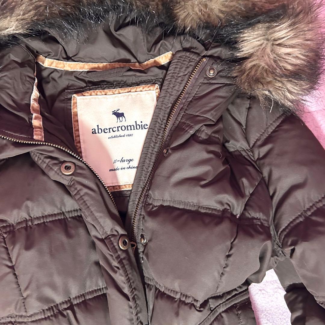 Abercrombie&Fitch アバクロ ブラウン ファー ダウン 短丈