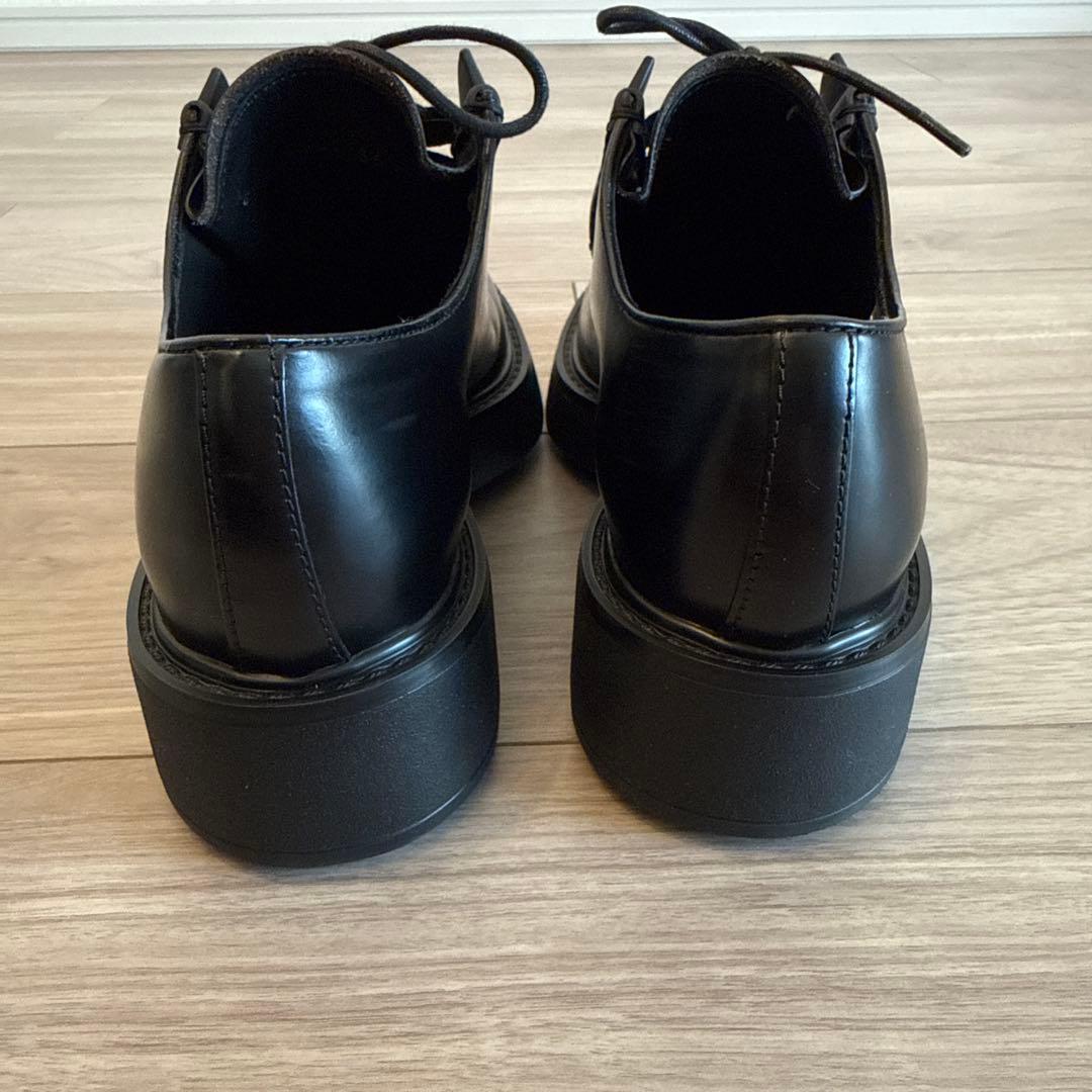 PRADA 23AW レディース 36 ダイアパソン レザーシューズ ブラック