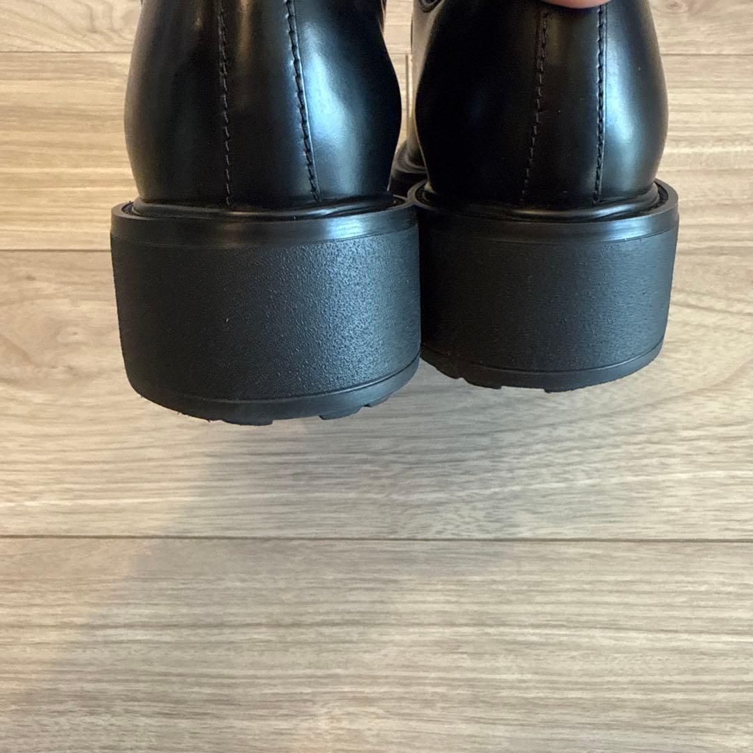 PRADA 23AW レディース 36 ダイアパソン レザーシューズ ブラック