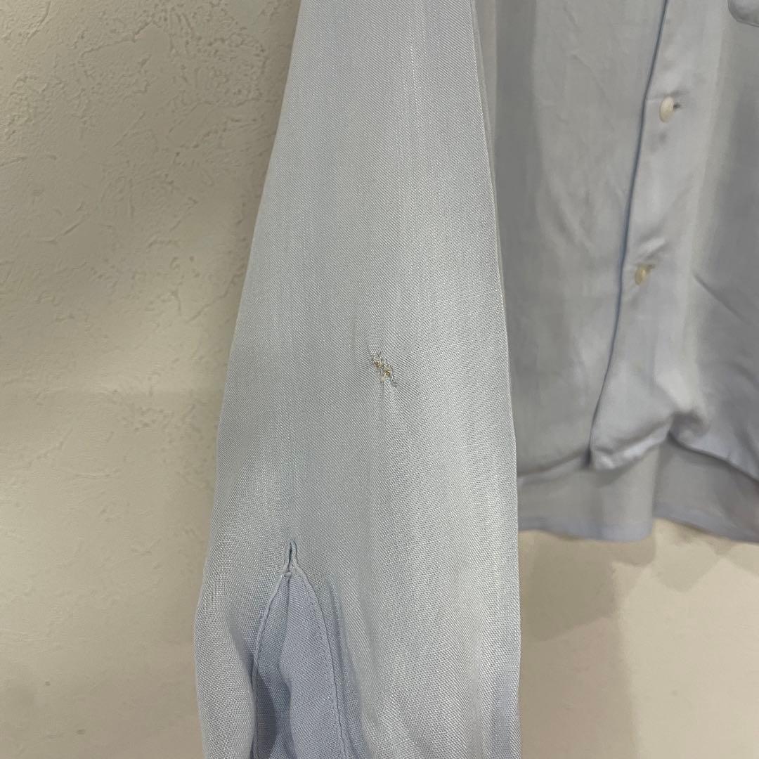 ビンテージ　50s　marlboro　オープンカラー　レーヨン　刺繍　長袖シャツ