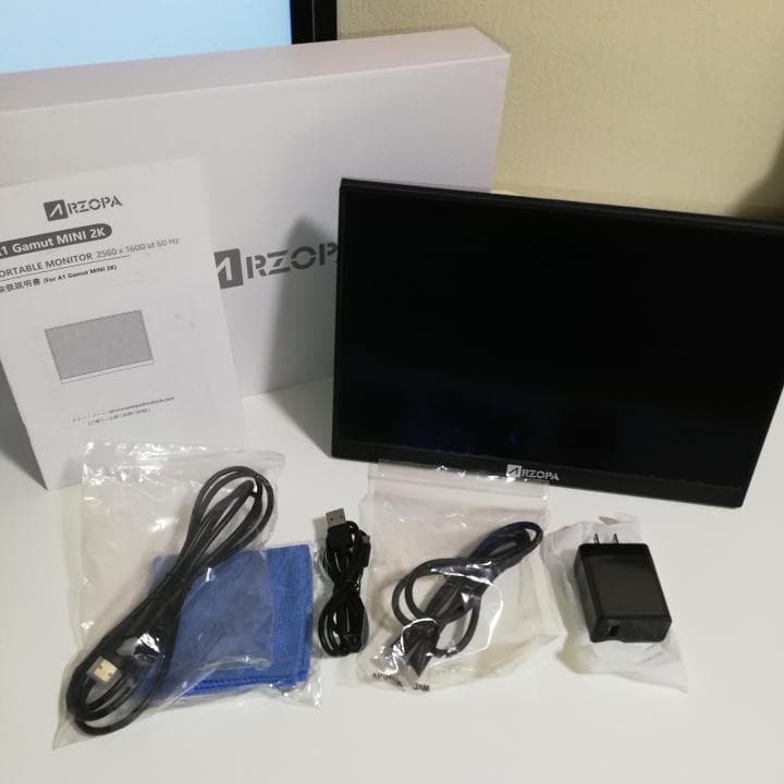 【美品】ARZOPA 2K モバイルモニター 13.3インチ 軽量 薄型