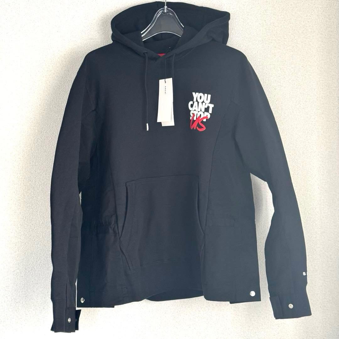 超美品　サカイ　ナイキ　コラボ　ブラック　異素材ドッキング　プルパーカー　2 M