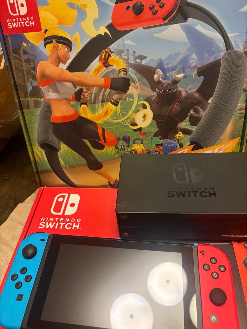 Nintendo Switch 本体 赤/青 リングコン+ソフト2つ付き