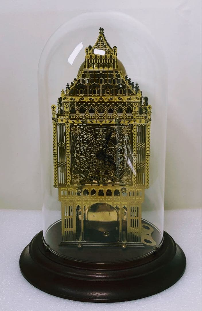 アンティーク商品☆Hermleガラスドーム ゼンマイ振り子 置時計 1988年製