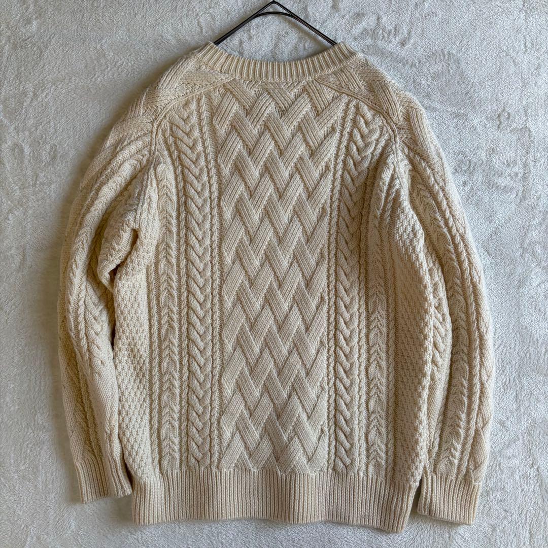 【美品】BATONER バトナー アラン編み クルーネックニット 生成り 1