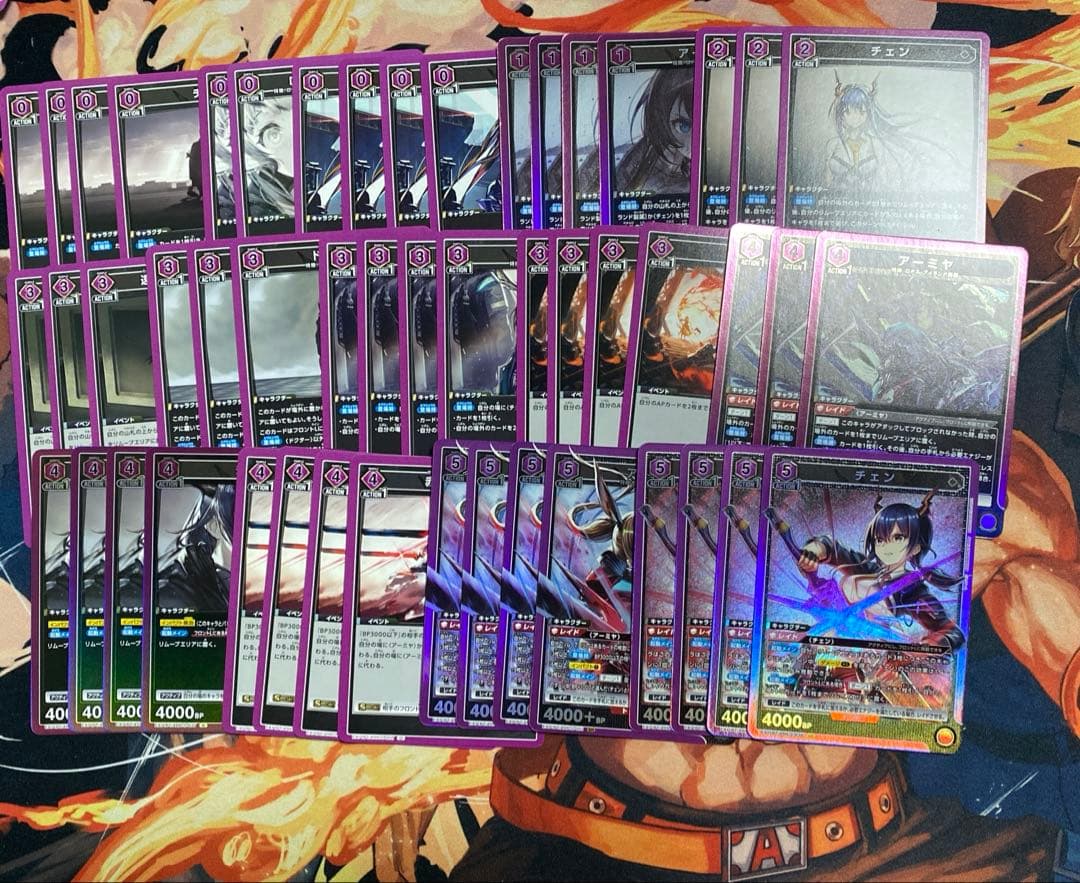 馬*ン様 ユニオンアリーナ アークナイツ 紫アーミヤチェンデッキ ＋改造パーツ