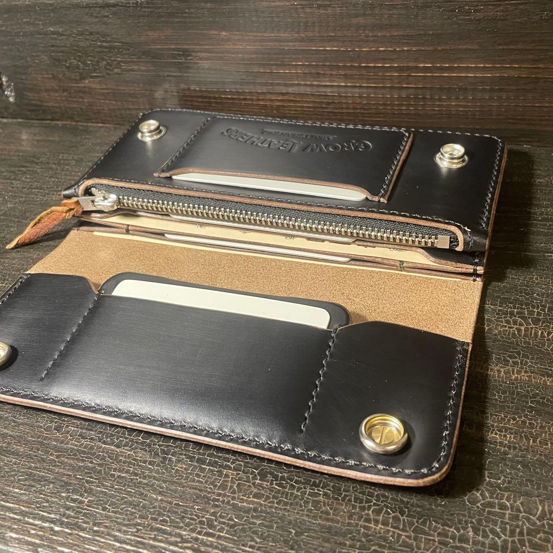 HORWEENクロムエクセル　セミロングトラッカーウォレット3層コンチョカスタム