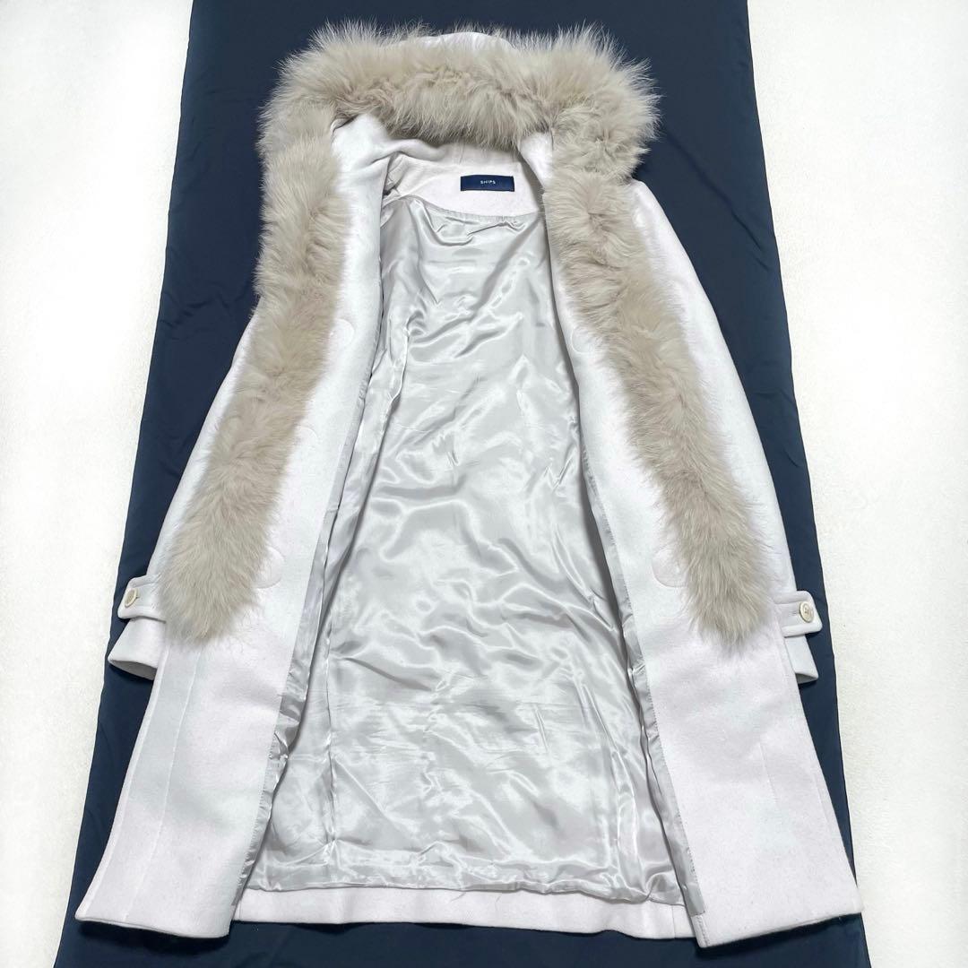シップス カシミヤ混 リアルファー付きダッフルコート 40 3way