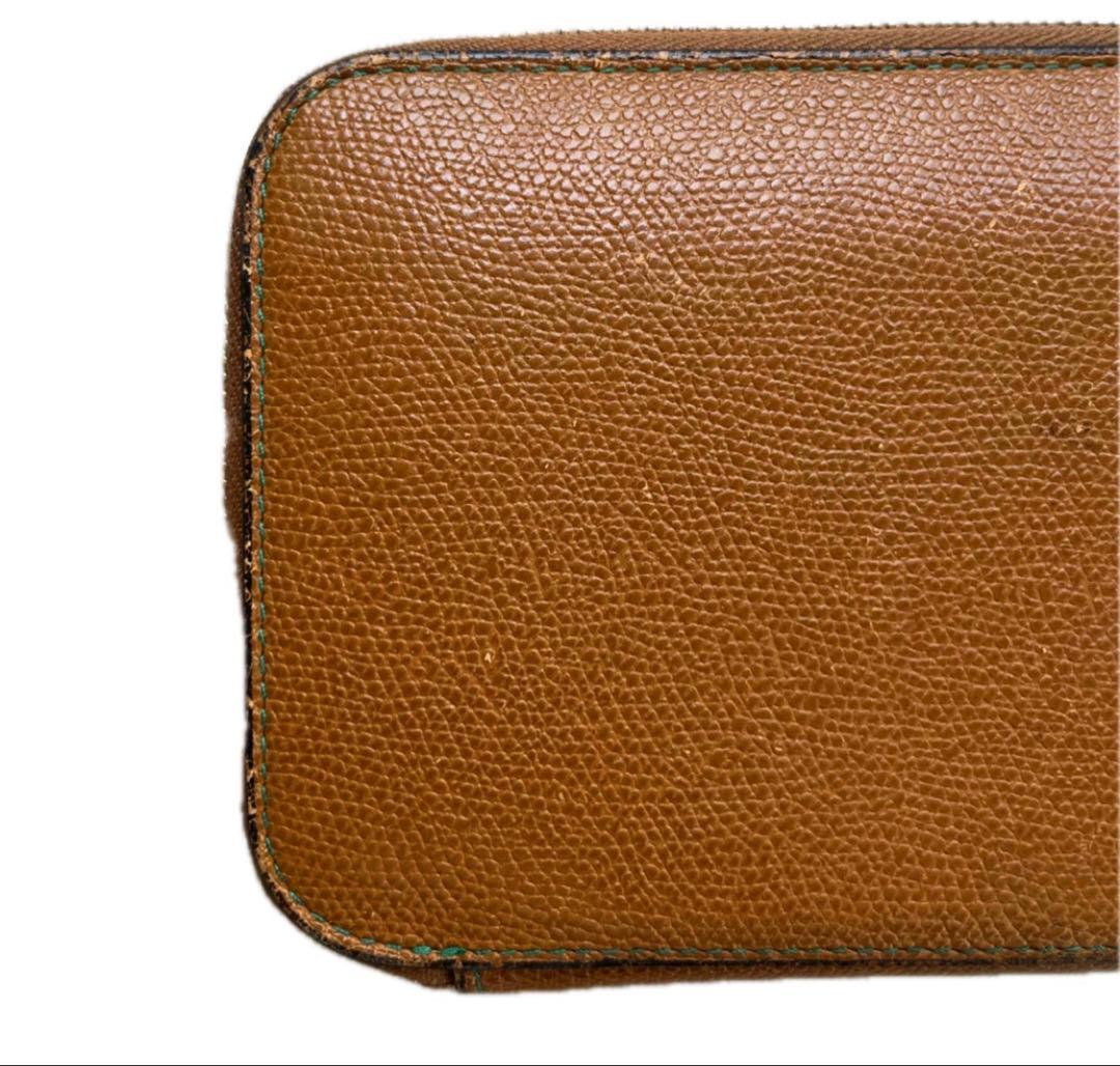 ヴァレクストラ ラウンドファスナー 長財布 ブラウン レザー Valextra