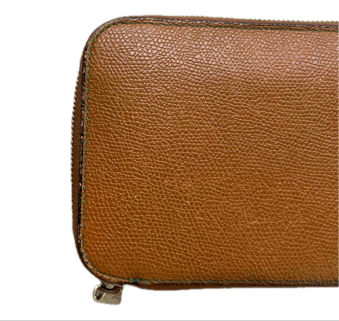 ヴァレクストラ ラウンドファスナー 長財布 ブラウン レザー Valextra