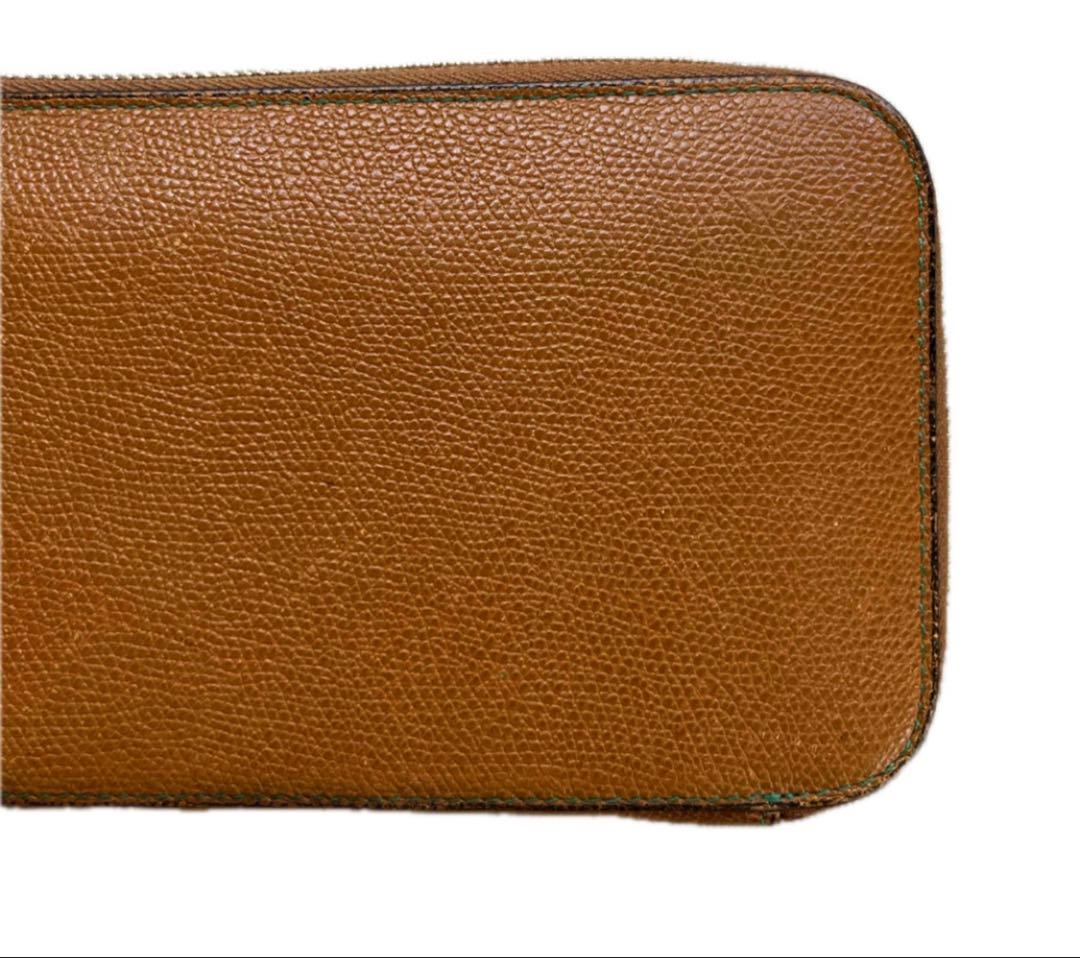 ヴァレクストラ ラウンドファスナー 長財布 ブラウン レザー Valextra