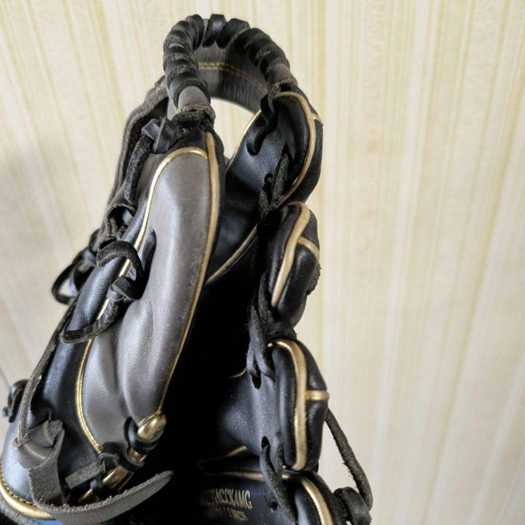 美品 Rawlings 軟式グローブ 黒/グレー/ゴールド