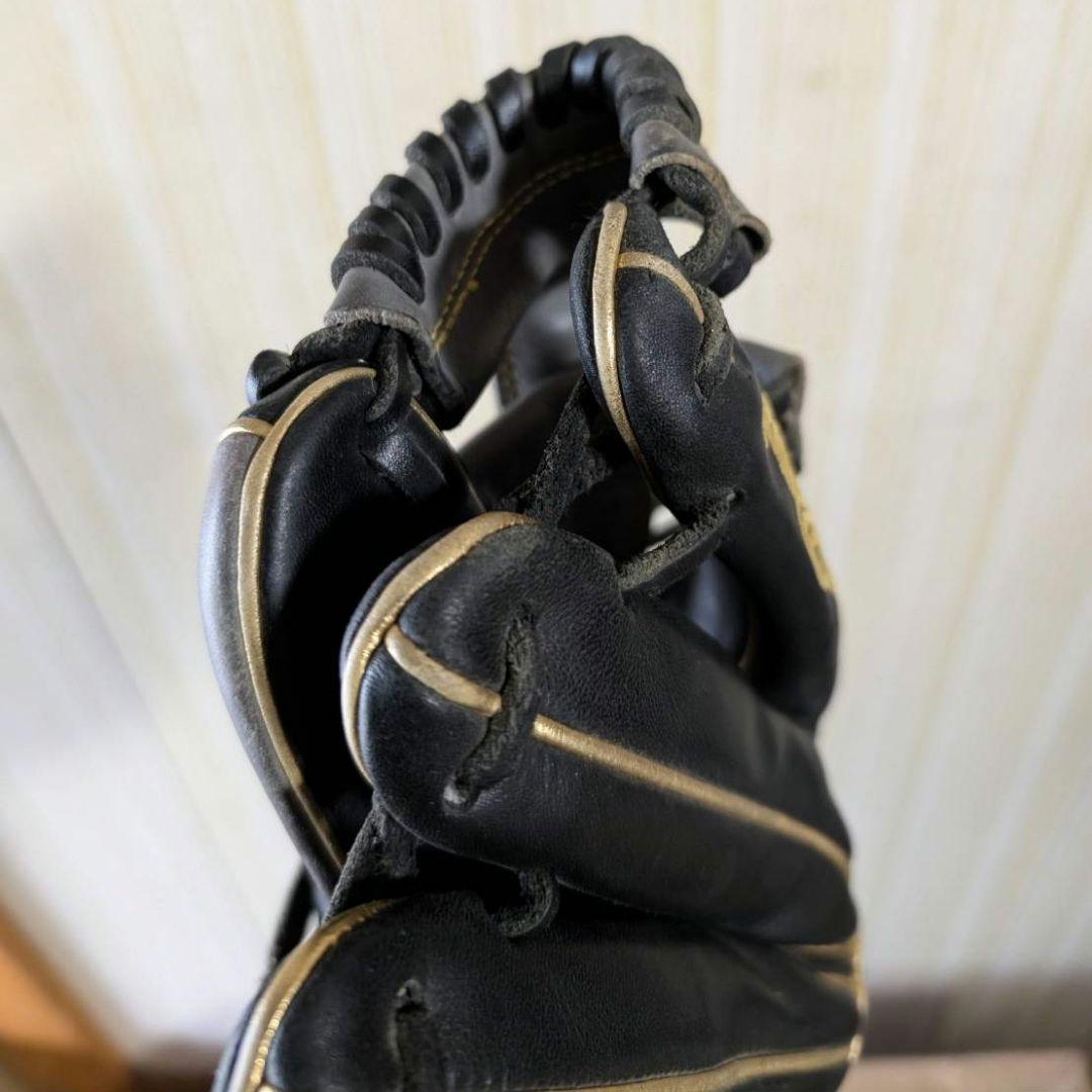 美品 Rawlings 軟式グローブ 黒/グレー/ゴールド