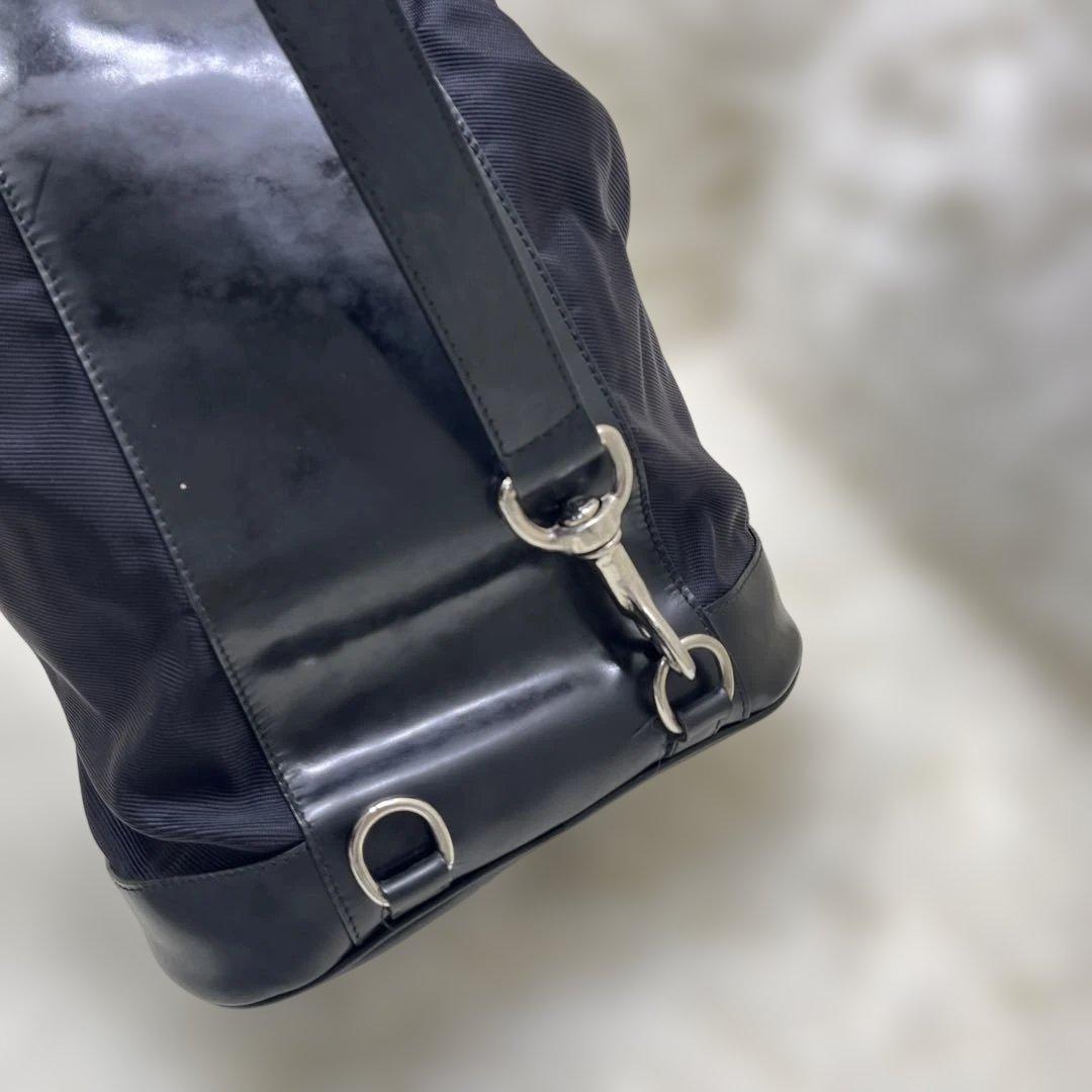 美品 GUCCI バンブー 巾着 2way ワンショルダー ナイロン グッチ