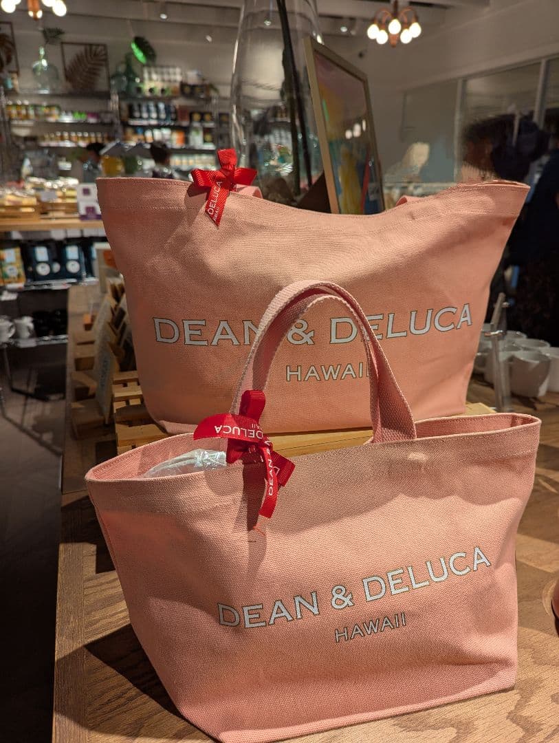 ＜新品＞ハワイ限定☆DEAN＆DELUCA☆トートSロイヤルピンク＋おまけ