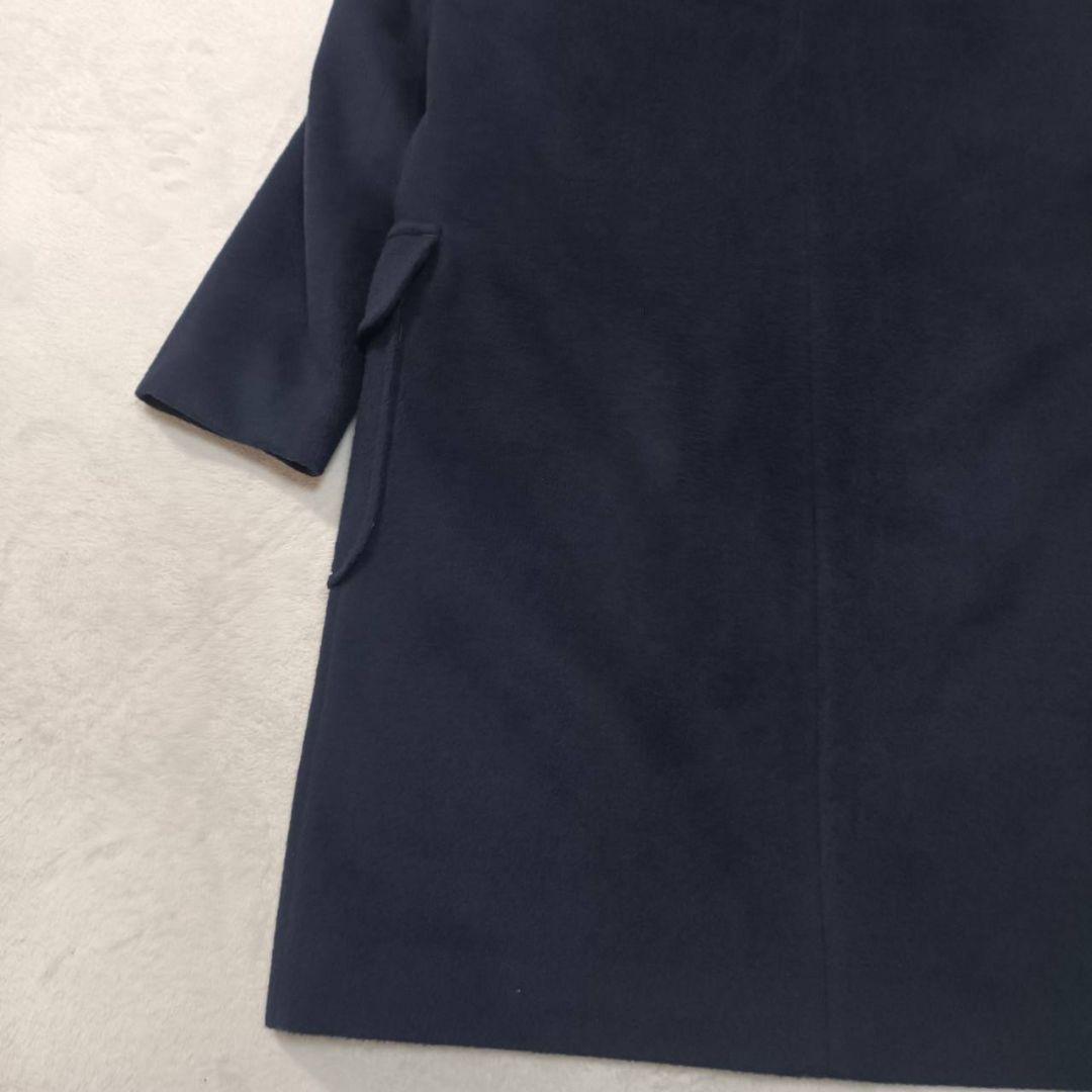 【美品】セオリーリュクス 毛100% ダッフルコート ネイビー ダウンライナー付