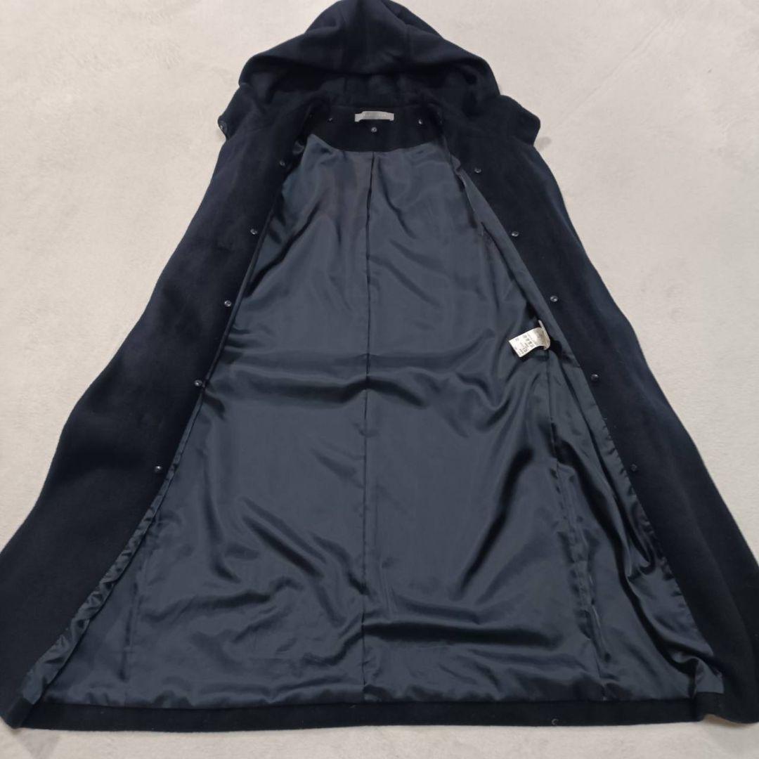 【美品】セオリーリュクス 毛100% ダッフルコート ネイビー ダウンライナー付