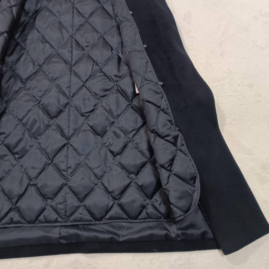 【美品】セオリーリュクス 毛100% ダッフルコート ネイビー ダウンライナー付