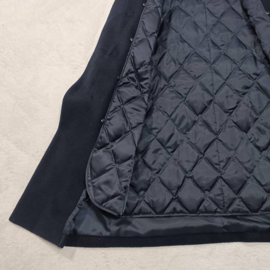 【美品】セオリーリュクス 毛100% ダッフルコート ネイビー ダウンライナー付