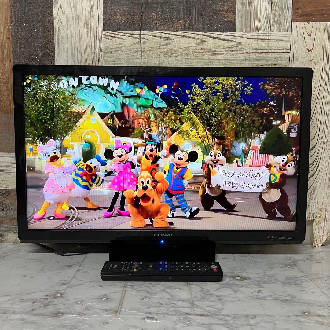 即日受渡❣️全国送料込3年前購入フナイ 24V型 2チューナー搭載。裏番組録画可能