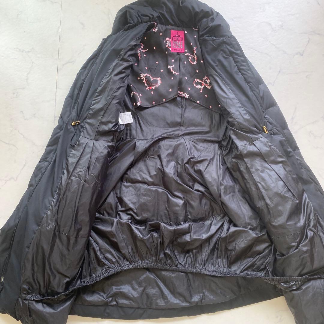 DOLLY GIRL BY ANNA SUI ロングダウンコート　薔薇　黒　M