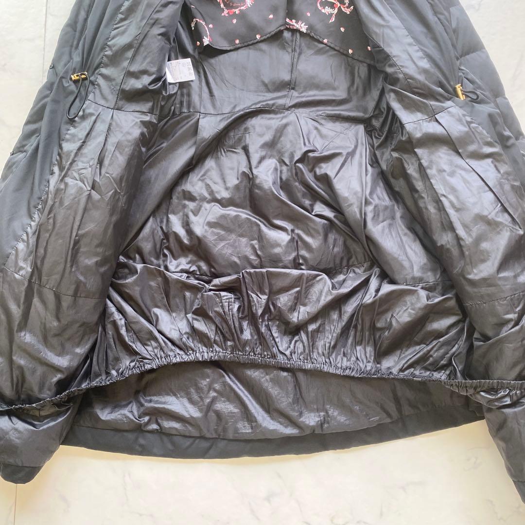 DOLLY GIRL BY ANNA SUI ロングダウンコート　薔薇　黒　M