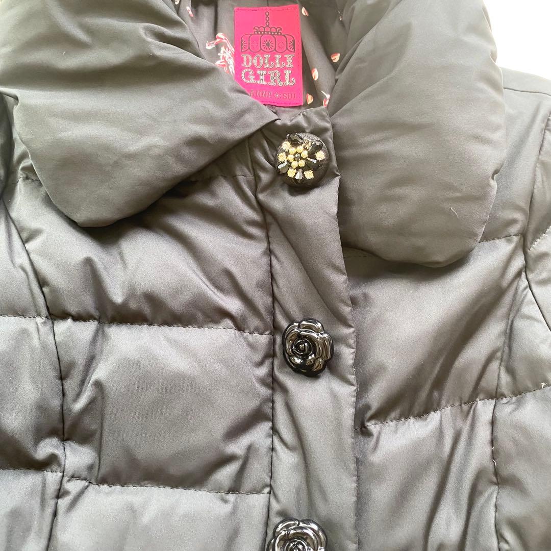 DOLLY GIRL BY ANNA SUI ロングダウンコート　薔薇　黒　M