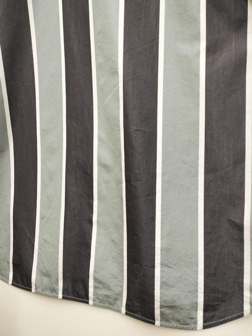 ジルサンダー/ストライプオーバーサイズドシャツ/光沢滑らか素材/ビッグシルエット