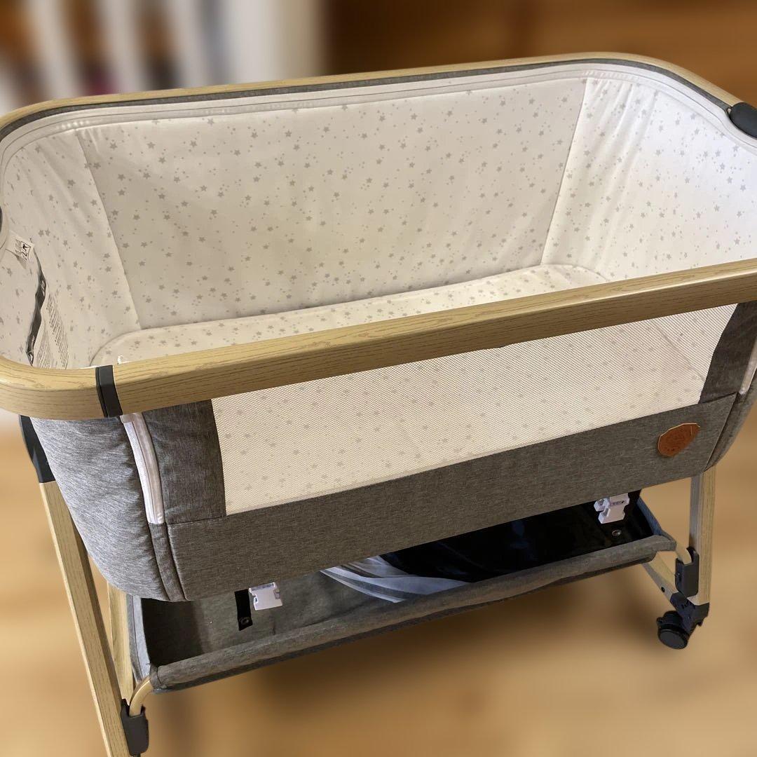 HZDMJ ベビーベッド　かや付、取説、ケース付き