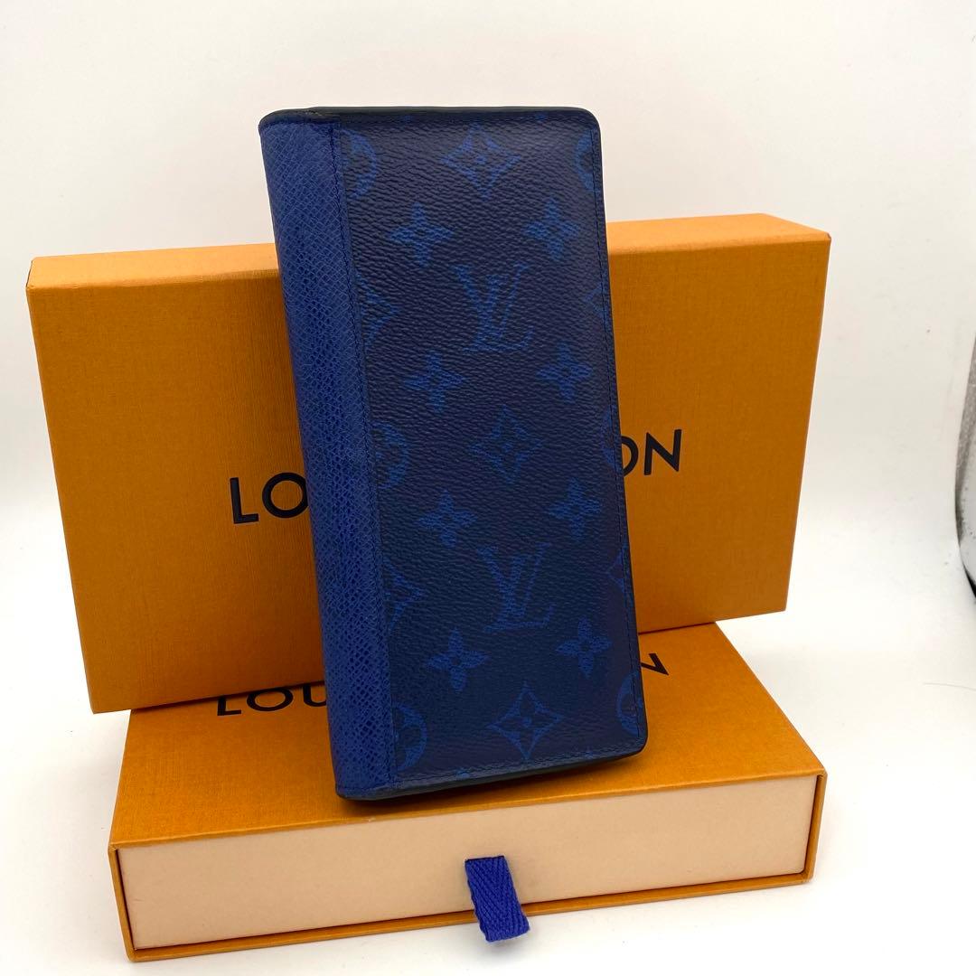 ルイヴィトン モノグラム タイガラマ ポルトフォイユ ブラザ 長財布 ブルー