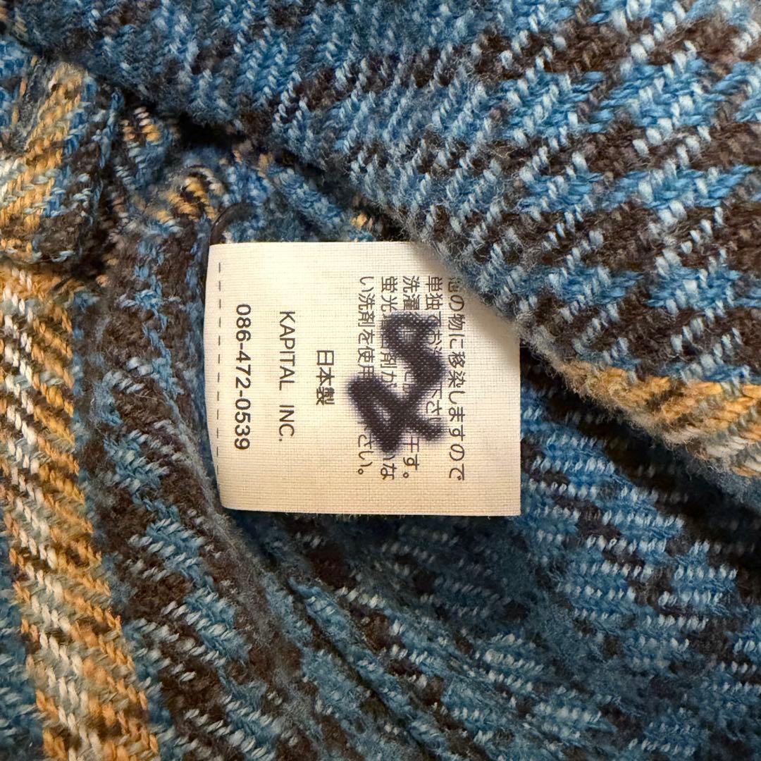 希少 KAPITAL キャピタル 掛け違いウエスタンシャツ ネル チェック柄 L