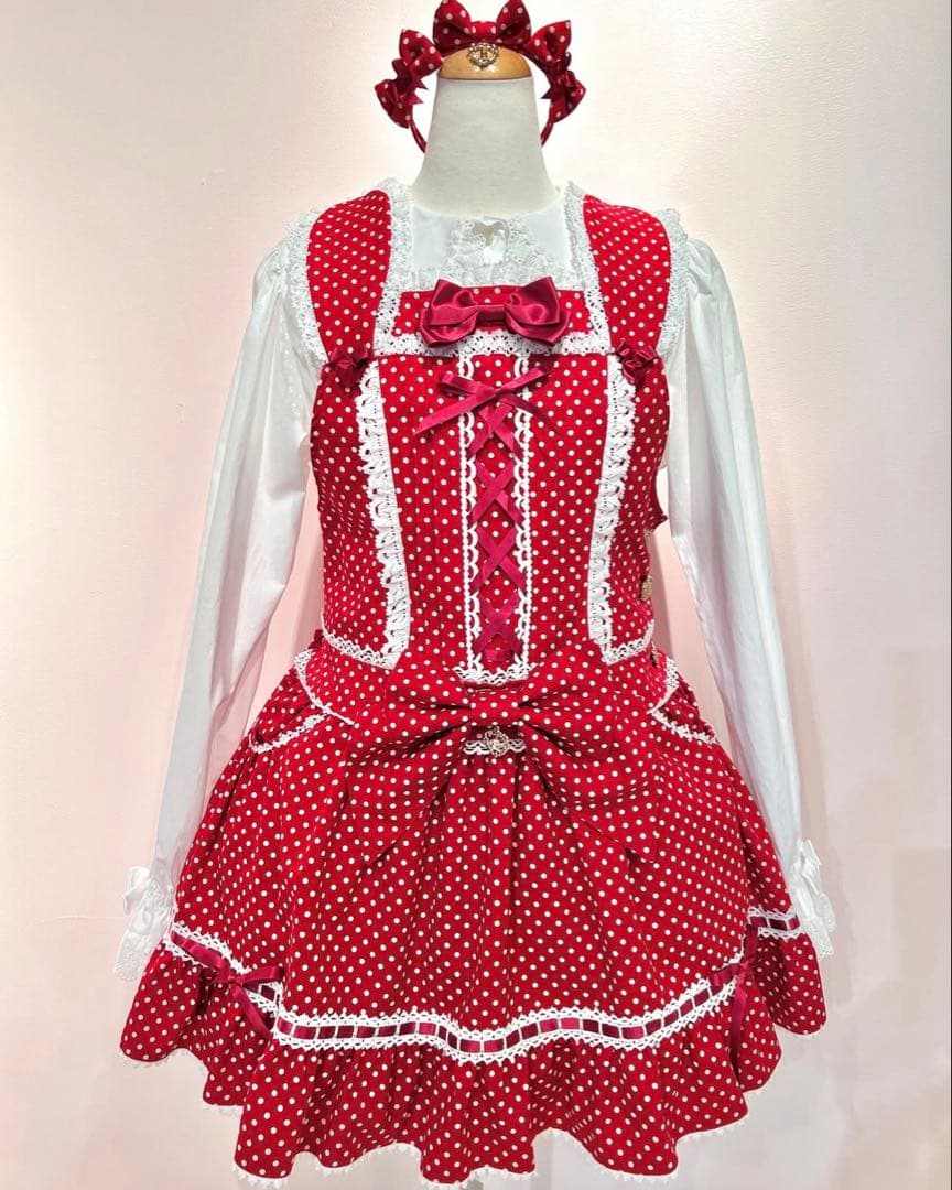 BABY Dotツイルのうさぎさんサロペット set