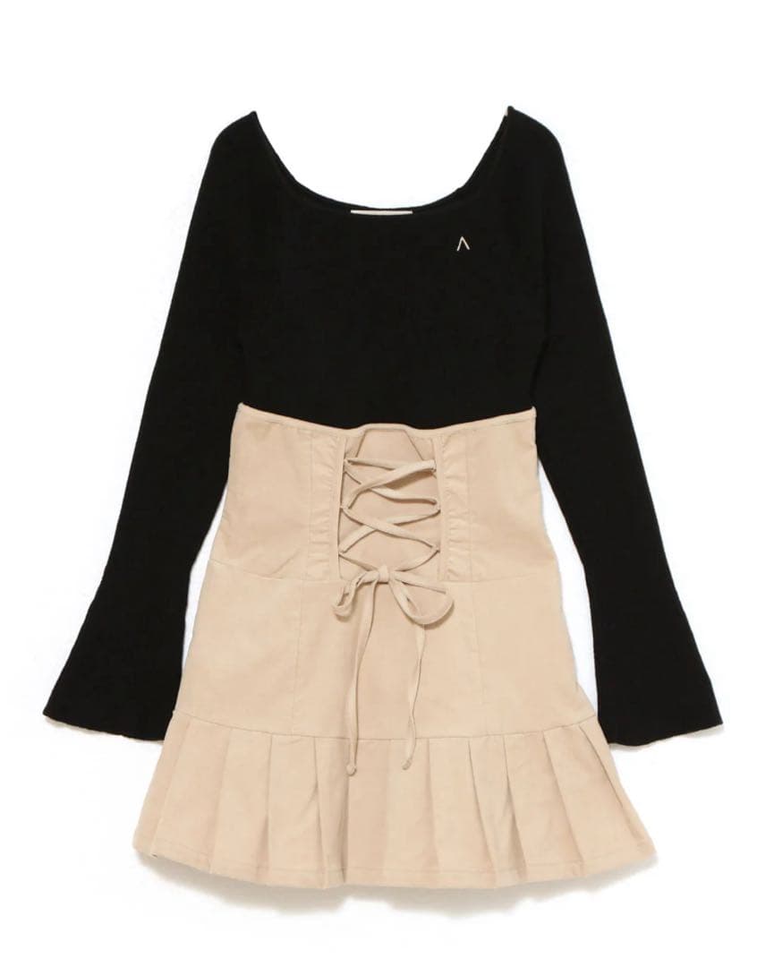 ワンピース andmary High waist velour mini dress