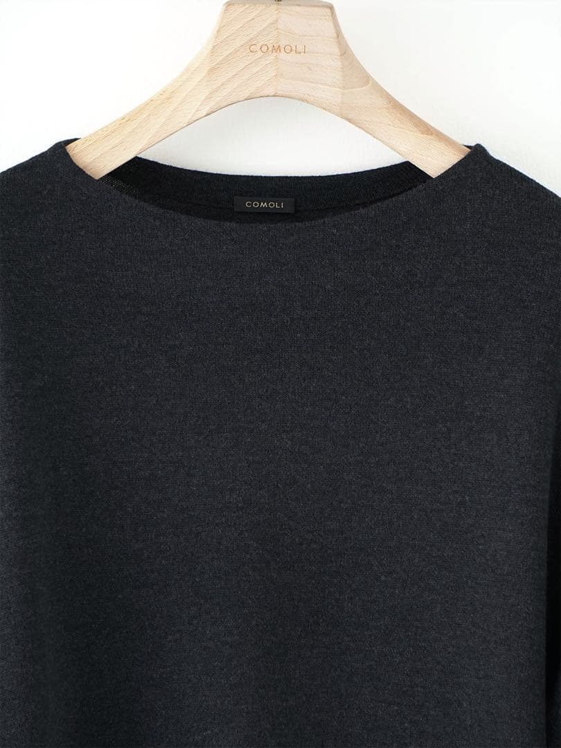 COMOLI ウール 和紙 コモリ ニット FREE CHARCOAL