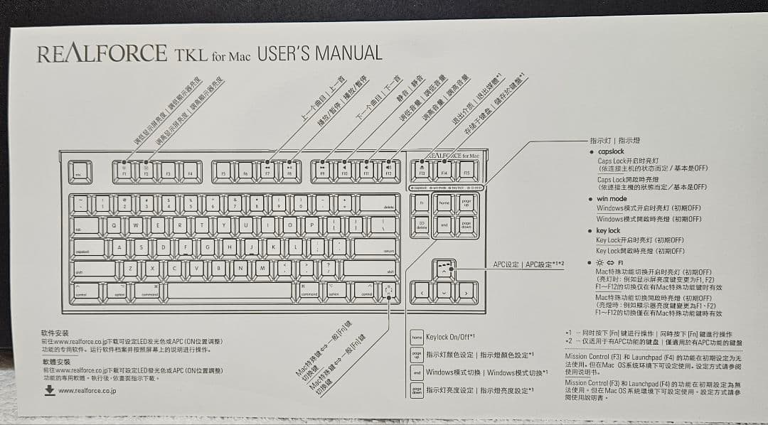 中古良品 REALFORCE TKL SA for Mac 英字配列版 1箱