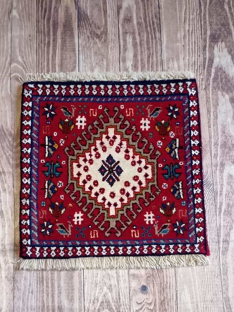 ペルシャ絨毯　ヤラメ絨毯　座布団　手織り　イラン　座布団ヤラメ(14)