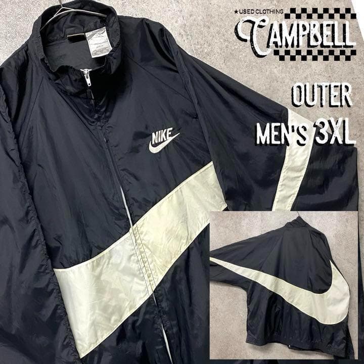 【激レア3XL☆EURO輸入90s】ナイキ ビッグスウッシュ ナイロンジャケット