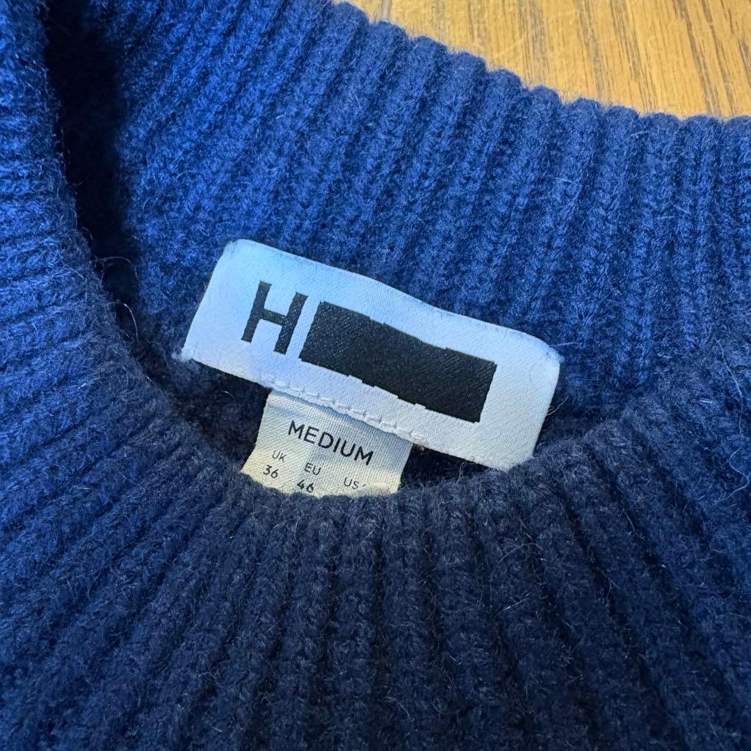 H BEAUTY&YOUTH カシミヤ100% 厚手 クルーネック ニット