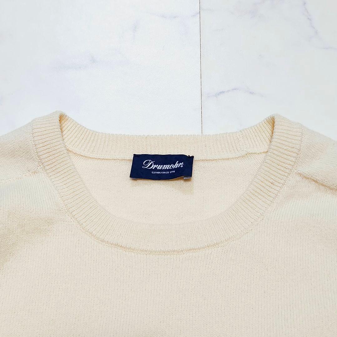 カシミヤ混☆ドルモア　長袖ニット　セーター　リブ　イタリア製　48