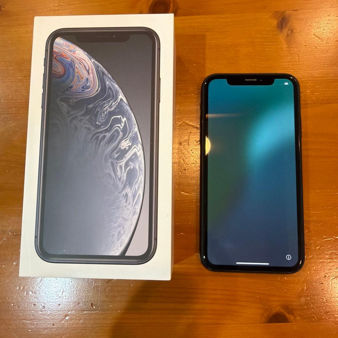 【ピンクの猫】Apple iPhone XR ブラック 本体 箱付き