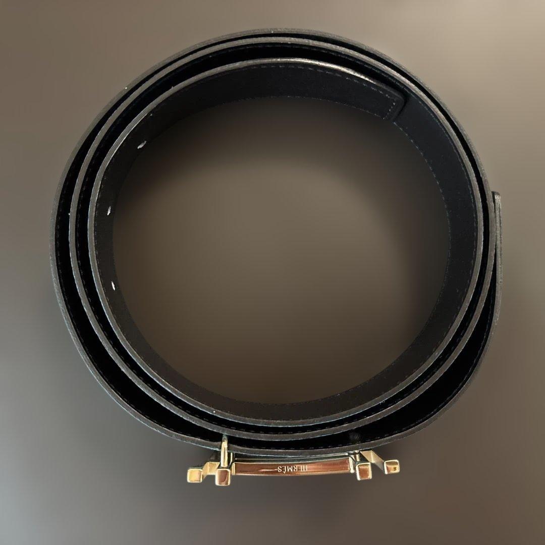 【Yuji Koyama様限定】エルメス青レザーベルト メンズ ゴールドバックル