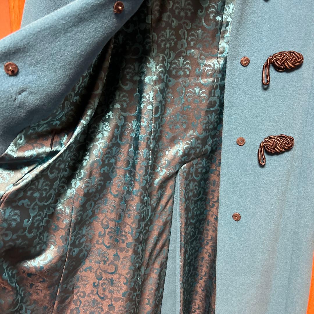 ヴィヴィアンタム　ターコイズ アンゴラ　コート ファー襟付き